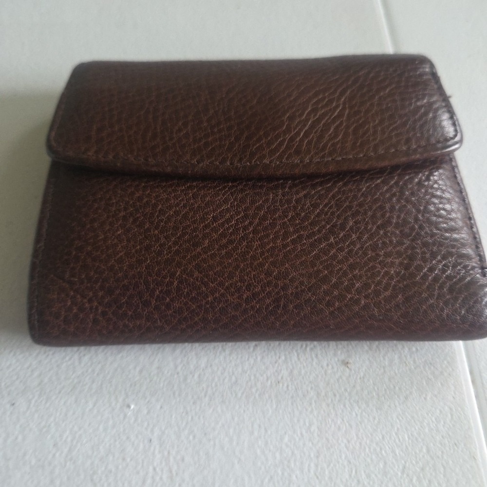 Vintage Buxton Credit Card Genuine Leather Billfold Wallet Brown Card Folio